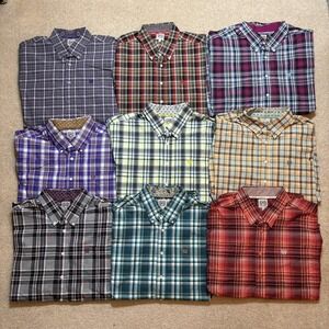 Cinch Shirt Lot Of 9 All Mens Large Flip Cuff Multicolor Plaid Western Button Up